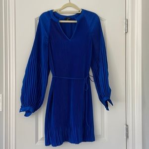 SOLD Pleated Blue Mini Dress Size XS